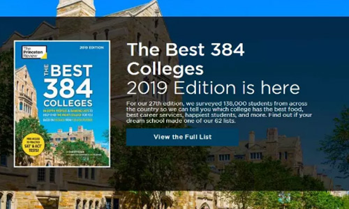 2019《普林斯顿评论》美国最佳大学榜单新鲜