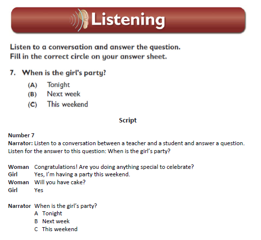 小学托福样题—听力 小学托福样题—听力