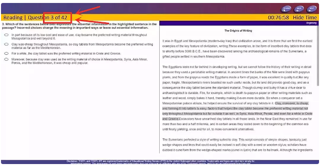 2019年3月托福机考界面出现新变化