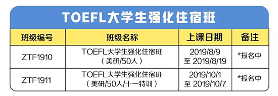 TOEFL大学生强化住宿班 TOEFL大学生强化住宿班