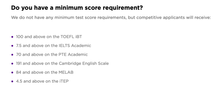 纽约大学对于国际学生的语言成绩要求 纽约大学对于国际学生的语言成绩要求