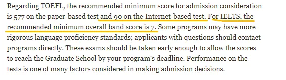 布朗大学对国际生的英语要求