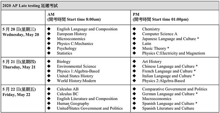 AP 延迟考试时间