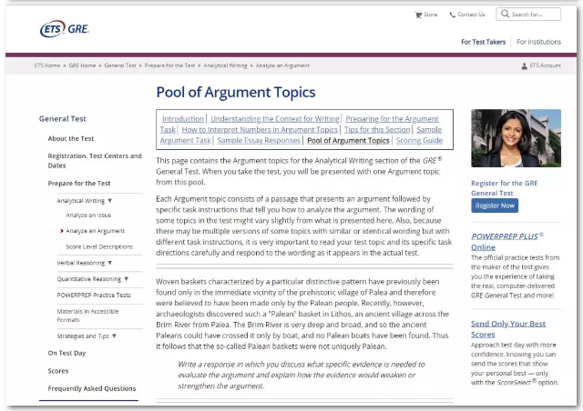 GRE写作官网界面 GRE写作官网界面