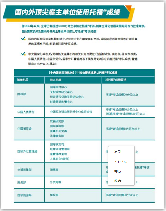 国内外顶尖雇主单位使用托福成绩 国内外顶尖雇主单位使用托福成绩