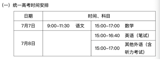 考试时间 考试时间