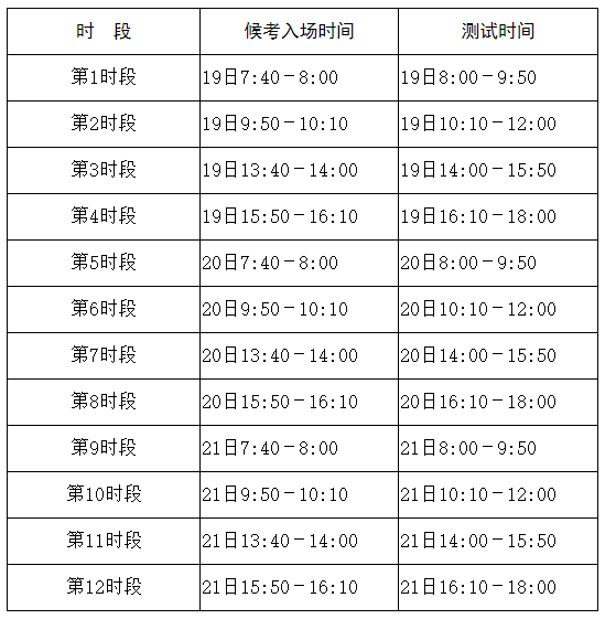 考试安排 考试安排