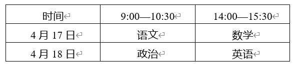 考试时间 考试时间