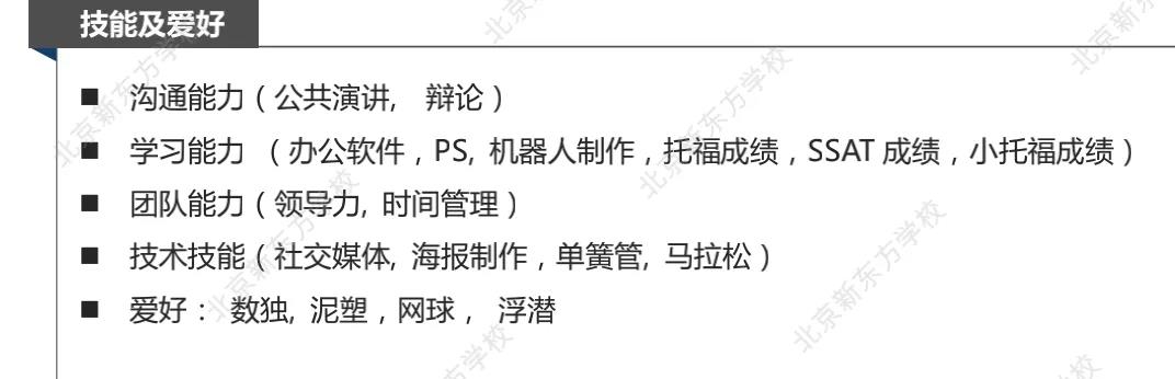 国际学校入学简历