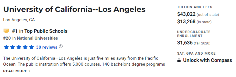 美国公立大学排名