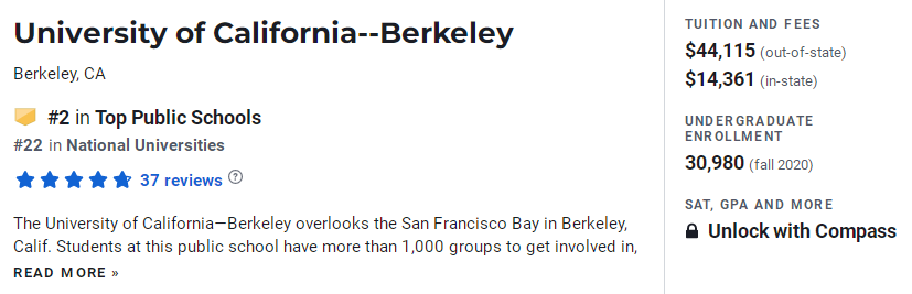 美国公立大学排名