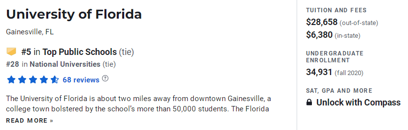 美国公立大学排名