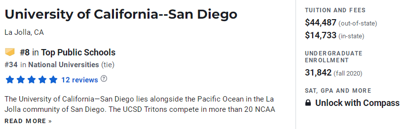 美国公立大学排名