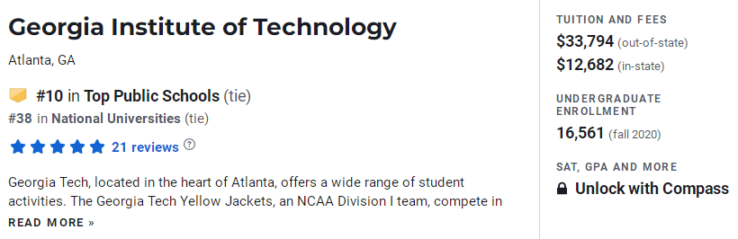 美国公立大学排名