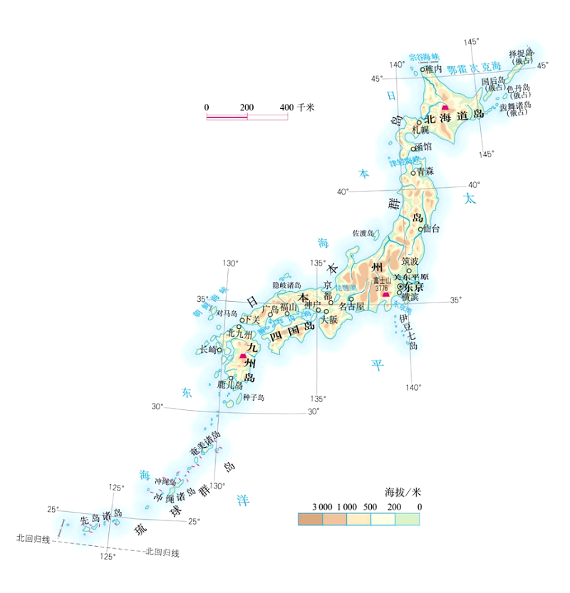 中考地理知識點:日本的自然環境